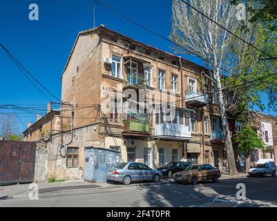 Odessa, Ukraine - APR 29, 2019: Typical picturesque tenement house in Odessa, Ukraine Stock Photo