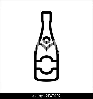 Champagne Bottle Icon Vector Art Illustration Stock Vector
