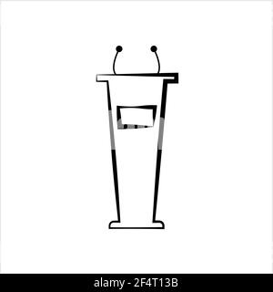 Podium Icon, Dias Icon, Tribune Icon Vector Art Illustration Stock Vector