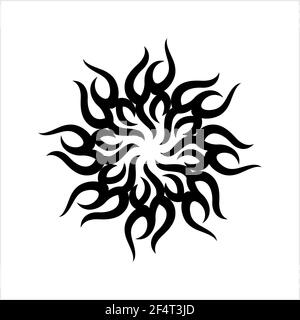 Tribal Fire Flame Tattoo Design Vector Art Illustration Stock Vector
