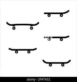 Skateboard Icon, Skate Board Icon Vector Art Illustration Stock Vector