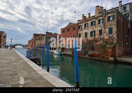 geography / travel, Italy, Venice, residential houses by the canal, Additional-Rights-Clearance-Info-Not-Available Stock Photo