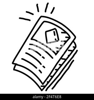 Business data hand drawn icon design, outline black, doodle icon, vector icon. Stock Vector