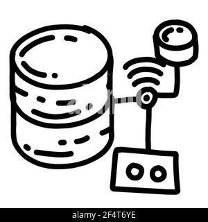 Business database hand drawn icon design, outline black, doodle icon, vector icon. Stock Vector