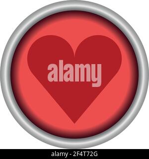 Like - heart red round button of a set. Vector EPS 10 Stock Vector