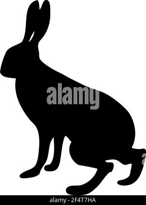 Hare silhouette. Smooth and clean lines. High detailed rabbit silhouette. Vector Illustration. Stock Vector