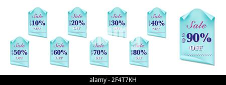 Stylish set of labels for discounts. Sale tags and banners. Vector illustration Stock Vector