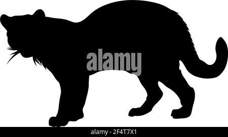 Ocelot silhouette. Smooth and clean lines. High detailed Ocelot silhouette. Vector Illustration. Stock Vector