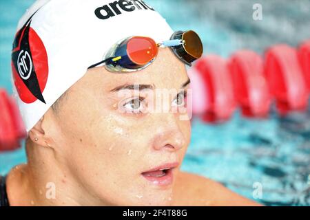 Mélanie Henique of CN Marseille, series 50 m butterfly Women during the FFN Golden Tour Camille Muffat 2021, Swimming Olympic and European selections on March 19, 2021 at Cercle des Nageurs de Marseille in Marseille, France - Photo Laurent Lairys / MAXPPP Stock Photo