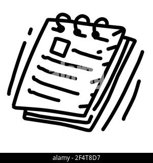 Business notes hand drawn icon design, outline black, doodle icon, vector icon Stock Vector