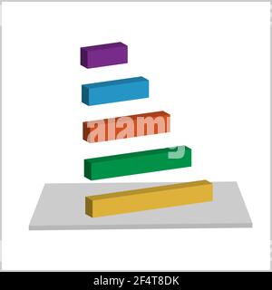 Bar Graph 3D Vector Illustration Stock Vector