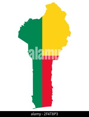 Flag in map of Benin Stock Photo