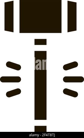 Hammer Tool Icon Vector Glyph Illustration Stock Vector