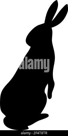 Hare silhouette. Smooth and clean lines. High detailed rabbit silhouette. Vector Illustration. Stock Vector