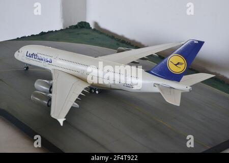 SAO PAULO, BRAZIL, SOUTH AMERICA, MAR, 10, 2021, exhibition of plastic models of aircraft, plastic modeling is a hobby that consists of building minia Stock Photo