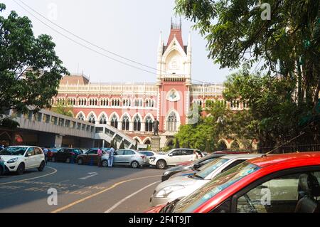 The Calcutta High Court, is the oldest High Court in India. The building design is based on the Cloth Hall, Ypres, in Belgium. B.B.D. Bagh, Kolkata, W Stock Photo