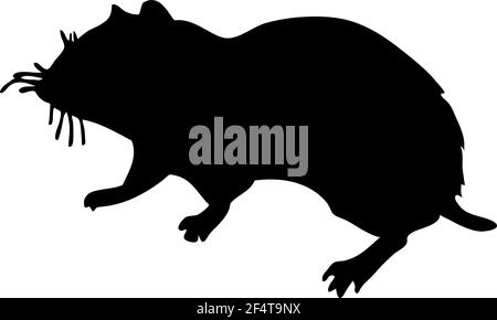Hamster silhouette. Smooth and clean lines. High detailed Hamster silhouette. Vector Illustration. Stock Vector