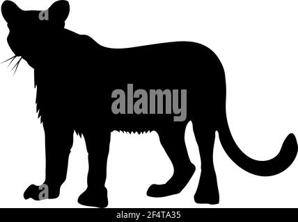 Puma silhouette. Smooth and clean lines. High detailed Puma silhouette. Vector Illustration. Stock Vector