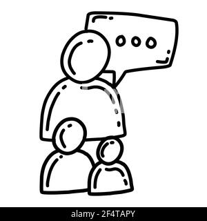 Business briefing hand drawn icon design, outline black, doodle icon, vector icon. Stock Vector