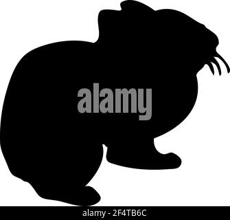 Daurian pika silhouette. Smooth and clean lines. High detailed Daurian pika silhouette. Vector Illustration. Stock Vector