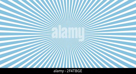 Solar explosion background vector blue retro burst abstract background. Vector illustration Stock Vector
