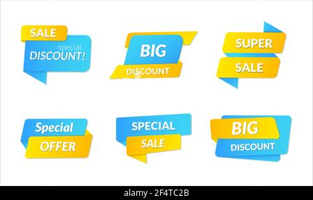 Sale Shopping banners set. Collection of vector labels and tags. Vector illustration Stock Vector