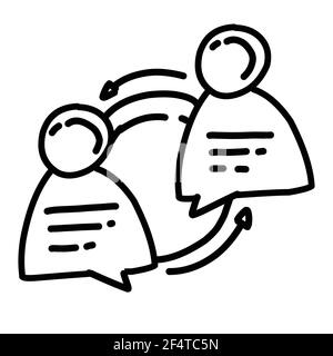 Business consulting hand drawn icon design, outline black, doodle icon, vector icon. Stock Vector
