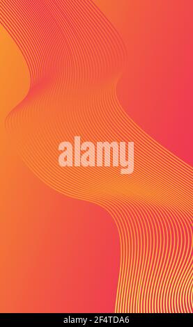 Orange abstract background with wavy lines - Vector illustration Stock Vector