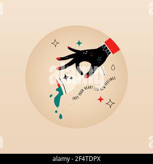 Woman hand with a glass Stock Vector