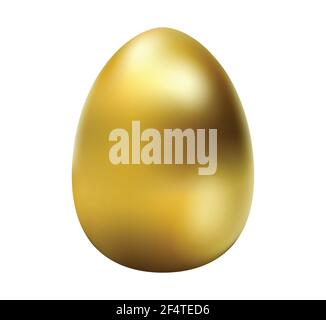 Easter golden egg vector illustration isolated on white background. Easter egg vector. Stock Vector