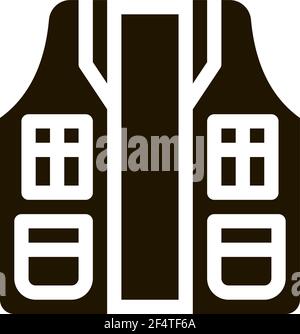 Hunter Vest Icon Vector Glyph Illustration Stock Vector