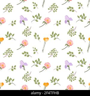 Spring flowers seamless pattern for fabric and textile Stock Vector