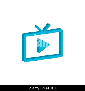 Tv Icon vector illustration in flat style isolated on white background. Television symbol for web Vector EPS 10 Stock Vector