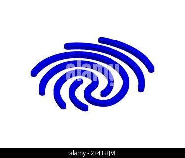 Fingerprint icon in blue color. Science security crime anatomy identity. Fingerprint symbol in isometric Vector EPS 10 Stock Vector