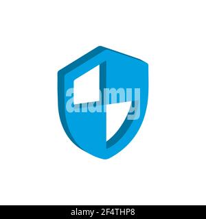 Shield vector icon in isometric. Shield security symbol isolated on white background Vector EPS 10 Stock Vector