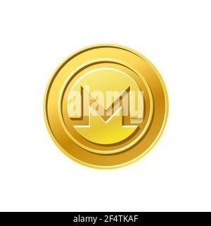 Monero crypto currency. Golden monero coin icon Stock Vector