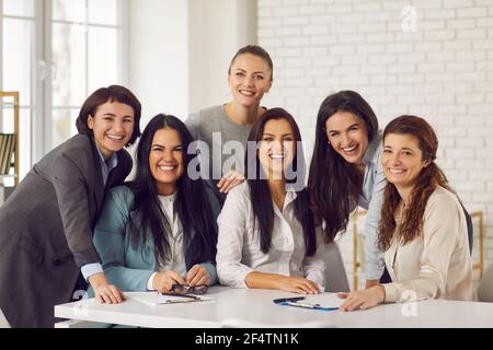 Women working in company, success, teamwork concept Stock Photo