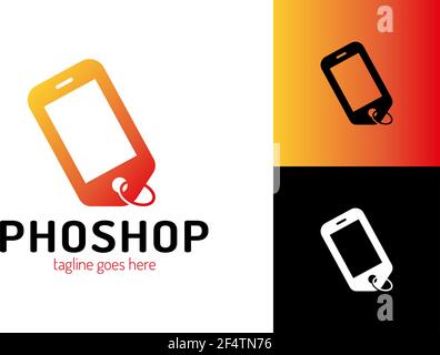Smartphone Price tag logo template. Online Shop logo designs template, Phone Shop logo symbol icon combine with price tag. Stock Vector
