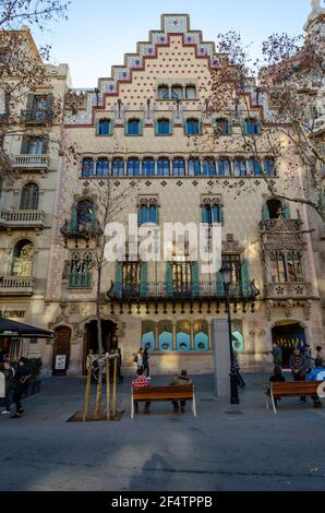 Exterior of Casa Amatller in Barcelona, Spain Stock Photo