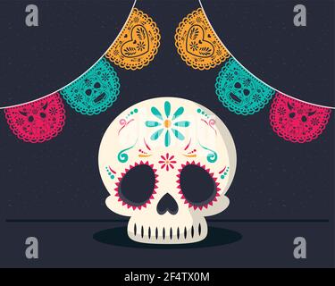Mexican painted skull isolated illustration Stock Vector Image & Art ...