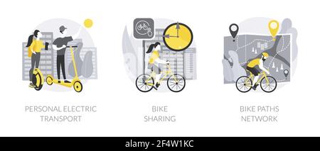 Urban transportation abstract concept vector illustrations. Stock Vector