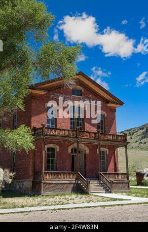 North America; United States; Montana;  Historic Sites; Montana State Park; Bannack  State Park; Ghost Town; Mining Camp; Hotel Meade Stock Photo