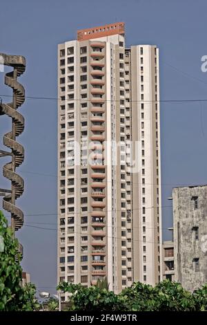 Worli Sea Face highrise modern sky scraper building Bombay Mumbai Maharashtra India Stock Photo