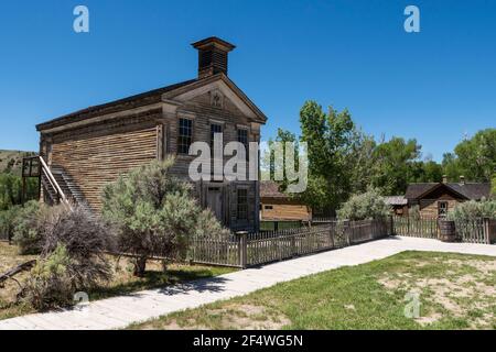 North America; United States; Montana;  Historic Sites; Montana State Park; Bannack  State Park; Ghost Town; Mining Camp Stock Photo