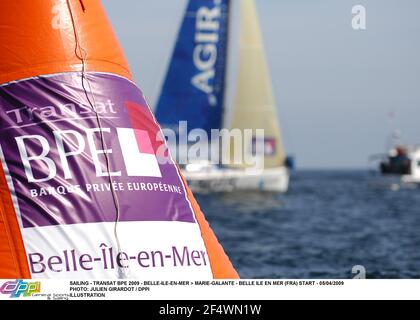 SAILING - TRANSAT BPE 2009 - BELLE-ILE-EN-MER > MARIE-GALANTE - BELLE ILE EN MER (FRA) START - 05/04/2009 PHOTO: JULIEN GIRARDOT / DPPI ILLUSTRATION Stock Photo