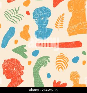 Abstract seamless pattern with antique elements. Stock Vector