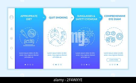 Eye health tips onboarding vector template Stock Vector