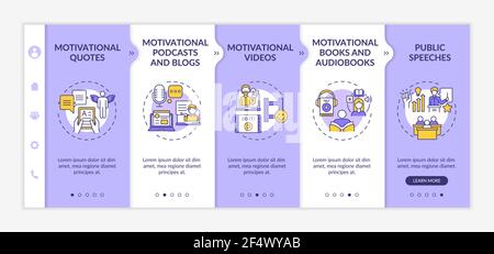 Motivation speeches for audience onboarding vector template Stock Vector