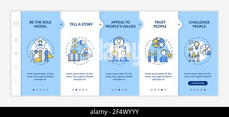Inspiration speeches for audience onboarding vector template Stock Vector