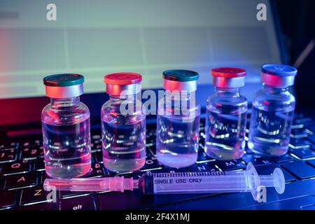 Online illegal covid-19 vaccine concept Stock Photo